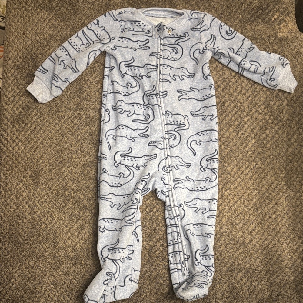 Gray Dinosaur Print Kids One Piece